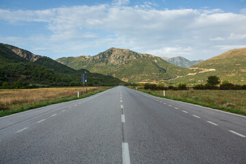 Mountain landscape in Albania. The beautiful summer nature in Europe. Adventure travel in Albania.