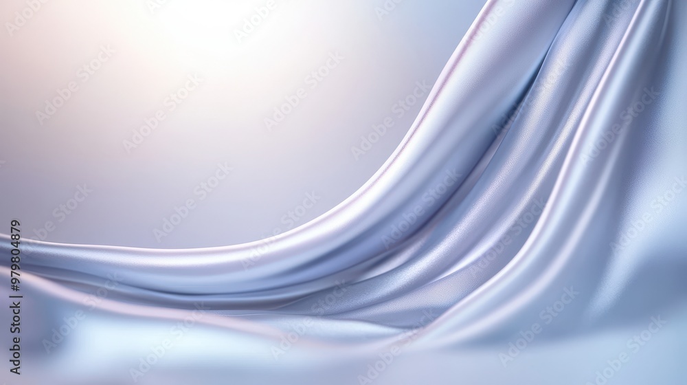 Poster smooth, flowing satin fabric in soft light, perfect for backgrounds and textile design projects.