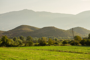 Fototapeta premium Mountain landscape in Albania. The beautiful summer nature in Europe. Adventure travel in Albania.