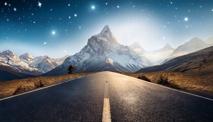 road in the mountains landscape design panoramic view 