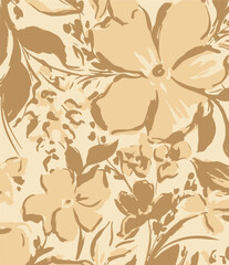 Flowers seamless pattern. vector illustration. Abstract flowers, floral vector with leaves