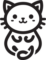 A cute cat silhouette vector art illustration