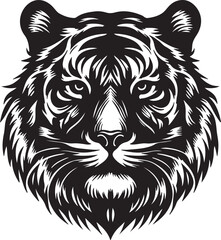 Tiger head silhouette vector art illustration
