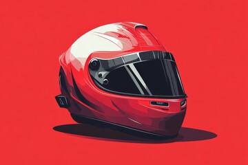 Fototapeta premium Motorsport Helmet: Cool Flat Design for Background with Transportation Theme