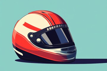 Motorsport Helmet - Cool Flat Design for Transportation and Sport Safety