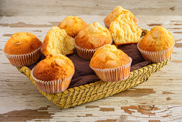 Muffins in a Wicker Basket