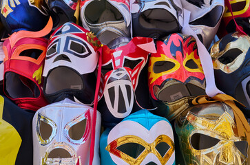 Essence of Lucha Libre: Vibrant Masks on Cholula's Streets