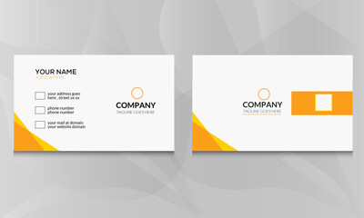 Simple and modern business card template with white and yellow color