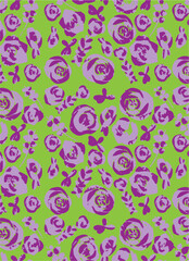 Flowers seamless pattern. vector illustration. Abstract flowers, floral vector with leaves