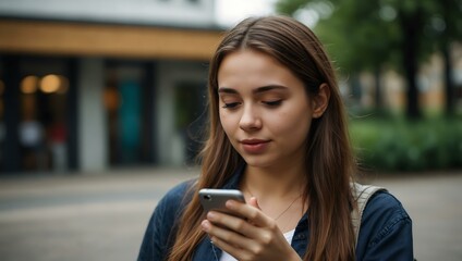 Young woman using her phone