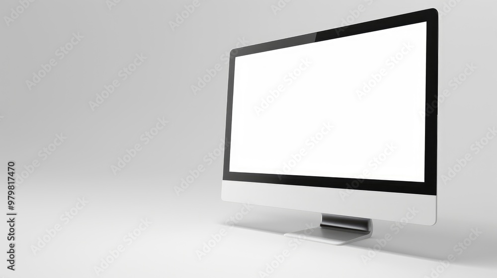 Poster a modern computer screen with a plain white background