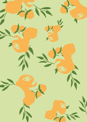 Flowers seamless pattern. vector illustration. Abstract flowers, floral vector with leaves