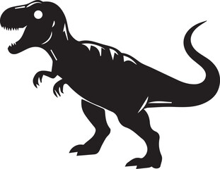 Tyrannosaurus black silhouette clip art sketch © Masud