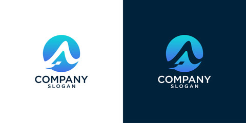 initials al monogram logo design vector	