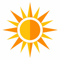 Sun icon silhouette vector illustration on white background