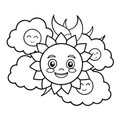  Hand drawn kawaii coloring book 