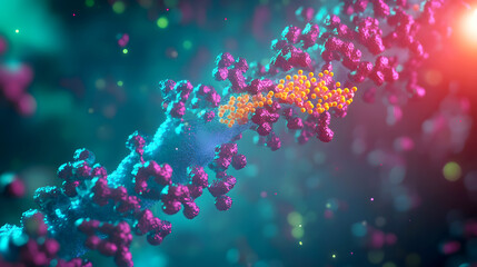 Enzyme function/ A protein enzyme catalyzing a reaction, showing a substrate entering