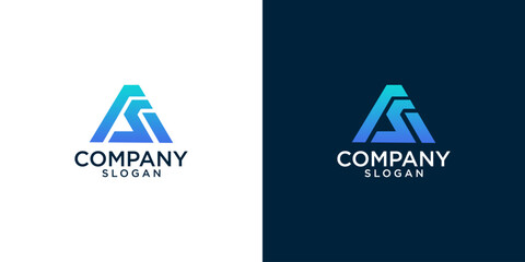 initials al monogram logo design vector	