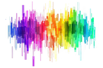 rainbow colored digital pixel art, modern design, isolated on white or transparent png