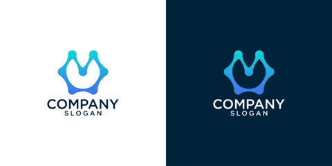 initial m abstract monogram logo vector design	