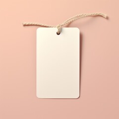 white blank tag with rope on pastel background for product label  Sale and Black Friday concept