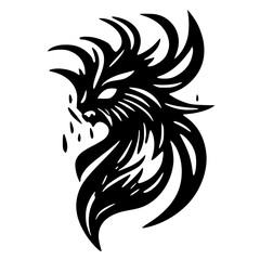 black and white rooster