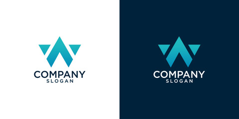 Naklejka premium initial w abstract logo vector design 