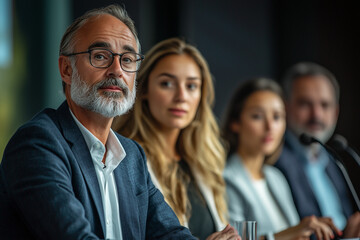 Business Professionals at a Conference: Attentive and Focused