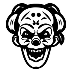 head of a angry clown