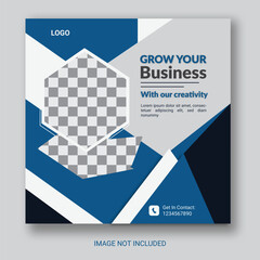 Creative Business Social Media Post Layout With White Background. With Free Mock-Up