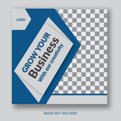 Creative Business Social Media Post Layout With White Background. With Free Mock-Up