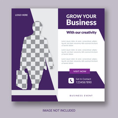 Creative Business Social Media Post Layout With White Background. With Free Mock-Up