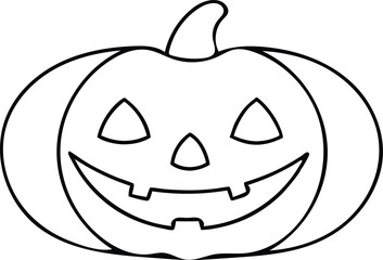 Halloween line art with editable outline