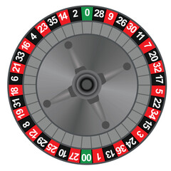 Roulette wheel isolated. vector illustration