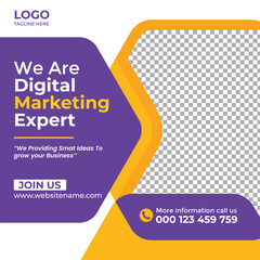 Digital marketing agency instagram post and social media banner template