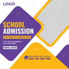 School admission social media banner design
