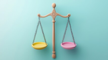 Minimalist Balance: Economic Downturn in Soft Pastels with Lower Interest Tipping Scale Illustration