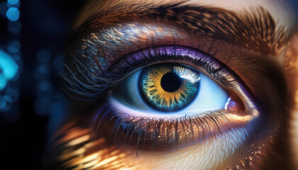 Close-Up of an Eye with Detailed Iris