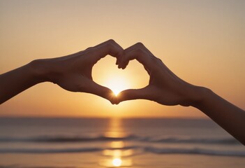 Women's heart-shaped fingers