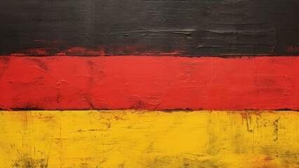 Textured German flag for German unity day with wood grain and paint effect