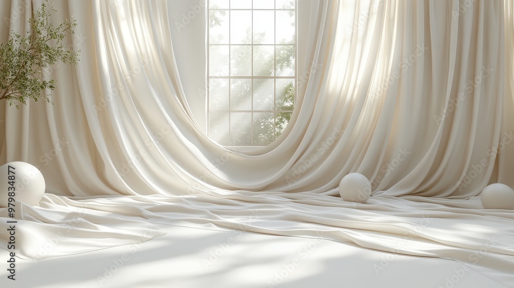 Poster neutral white background with soft lighting and subtle shadows, perfect for minimalist design projec