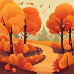 Beautiful autumn illustration background