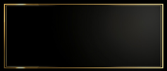 Abstract modern design, solid black background with gold lines.   AI generation.