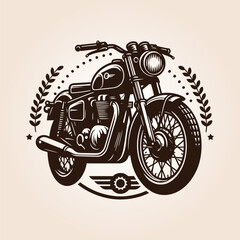 Naklejka premium Harley motorcycle isolated on white, Classic motorcycle concept in vintage monochrome style isolated vector, motorcycle emblem illustration label vector.