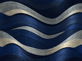 Royal blue wavy diagonal lines.