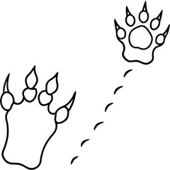 Clawed Footprints Trail - Creature Passed Vector Art
