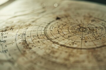 Vintage celestial map with sunlight