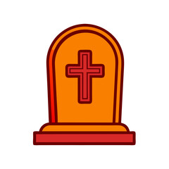 Fototapeta premium A cross is on top of a grave marker