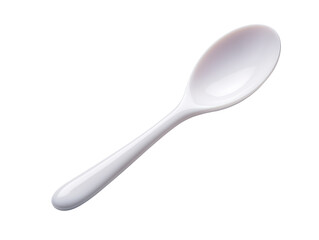White cereamic spoon isolated on transparent background