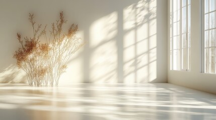 Solid white backdrop with soft shadow effects for a modern and refined look in any visual content.